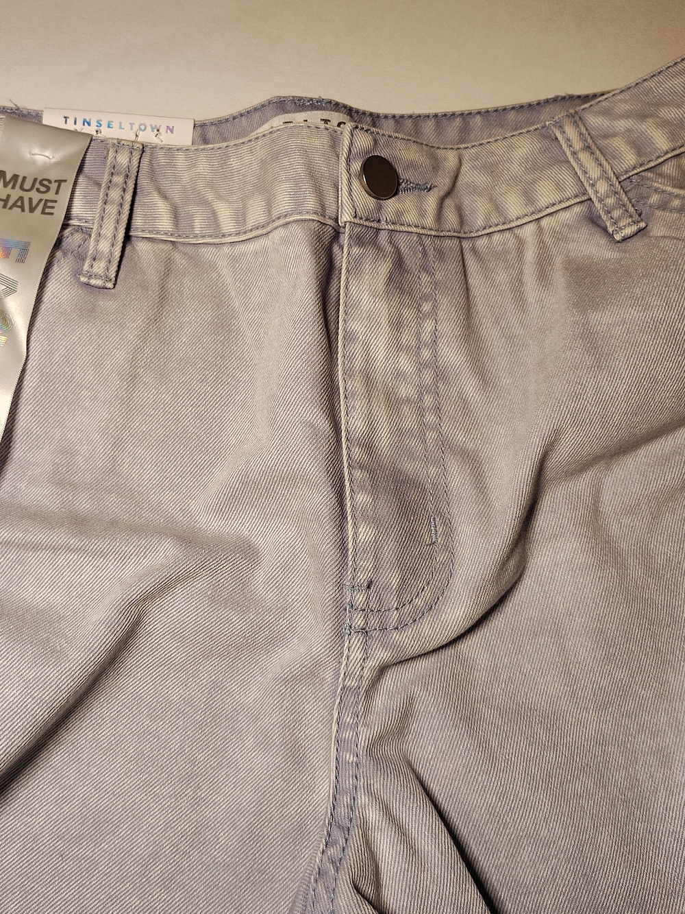 Francesca's Light Blue  Frayed Denim Shorts - Picture 3 of 8